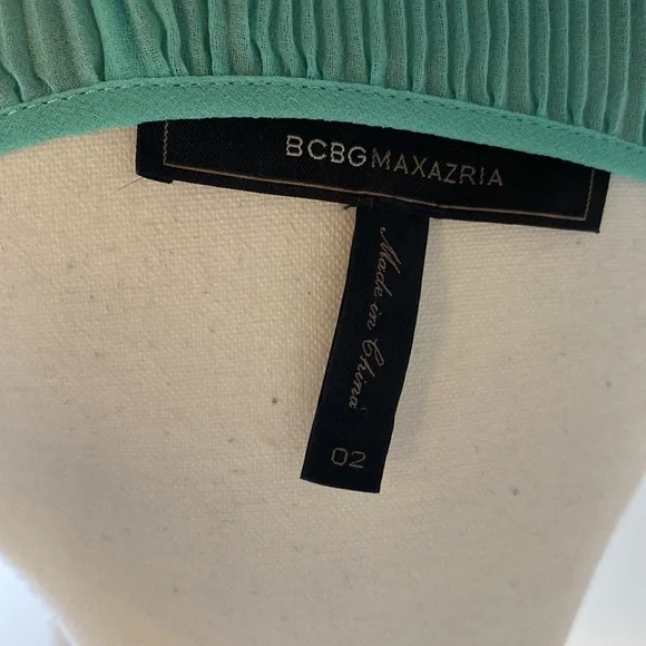 NWOT BCBG Pleated Cocktail Dress Aqua Green with Multi Colours - Picture 5 of 7